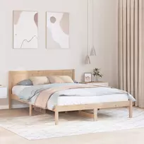 Lova Lovos rėmas Ruda 150 x 200 cm Pušies medienos masyvas