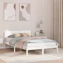 Lova Lovos rėmas Balta 140 x 190 cm Kietos pušies mediena