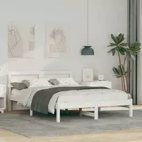 Lova Lovos rėmas su galvūgalio Balta 140 x 190 cm Pušies masyvas
