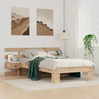 Lova Lovos rėmas Ruda 90 x 190 cm Kietos pušies mediena