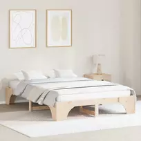 Lova Lovos rėmas Natūrali 160 x 200 cm Kietos pušies mediena