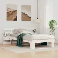Lova Lovos rėmas Balta 75 x 190 cm Kietos pušies mediena