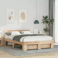 Lova Lovos rėmas Ruda 150 x 200 cm Kietos pušies mediena