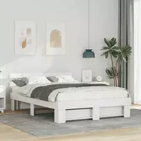 Lova Lovos rėmas Balta 150 x 200 cm Kietos pušies mediena