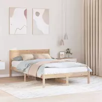 Lova Lovos rėmas Ruda 140 x 190 cm Pušies medienos masyvas