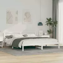 Lova Lovos rėmas Balta 180 x 200 cm Kietos pušies mediena
