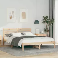 Lova Lovos rėmas Ruda 150 x 200 cm Kietos pušies mediena