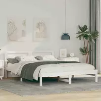 Lova Lovos rėmas Balta 160 x 200 cm Kietos pušies mediena