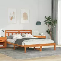 Lova Lovos rėmas Ruda 140 x 190 cm Kietos pušies mediena