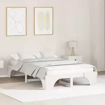 Lova Lovos rėmas Balta 140 x 190 cm Kietos pušies mediena