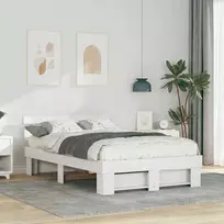 Lova Lovos rėmas Balta 140 x 190 cm Kietos pušies mediena