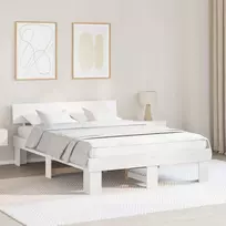 Lova Lovos rėmas Balta 150 x 200 cm Kietos pušies mediena