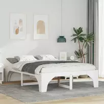 Lova Lovos rėmas Balta 140 x 200 cm Kietos pušies mediena