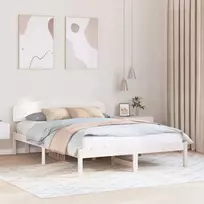 Lova Lovos rėmas Balta 140 x 200 cm Kietos pušies mediena