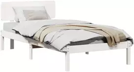 Lova Lovos rėmas Balta 90 x 190 cm Kietos pušies mediena