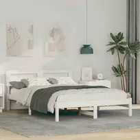 Lova Lovos rėmas Balta 140 x 190 cm Kietos pušies mediena