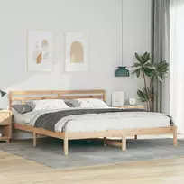 Lova Lovos rėmas Ruda 180 x 200 cm Kietos pušies mediena