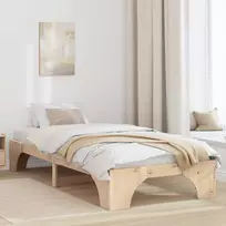 Lova Lovos rėmas Natūrali 90 x 200 cm Kietos pušies mediena