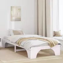 Lova Lovos rėmas Balta 90 x 200 cm Kietos pušies mediena