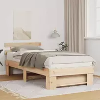 Lova Lovos rėmas Ruda 90 x 200 cm Kietos pušies mediena