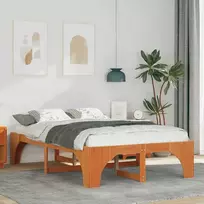 Lova Lovos rėmas Ruda 140 x 190 cm Kietos pušies mediena