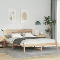 Lova Lovos rėmas Ruda 150 x 200 cm Kietos pušies mediena
