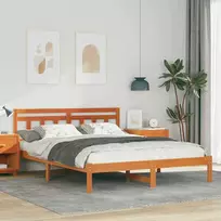Lova Lovos rėmas Ruda 150 x 200 cm Kietos pušies mediena