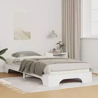 Lova Lovos rėmas Balta 90 x 220 cm Kietos pušies mediena