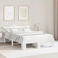 Lova Lovos rėmas Balta 150 x 200 cm Kietos pušies mediena