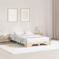 Lova Lovos rėmas Natūrali 140 x 190 cm Kietos pušies mediena