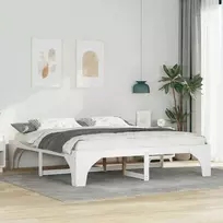 Lova Lovos rėmas Balta 180 x 200 cm Kietos pušies mediena