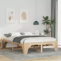 Lova Lovos rėmas Ruda 160 x 200 cm Kietos pušies mediena