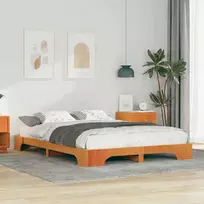 Lova Lovos rėmas Ruda 140 x 220 cm Kietos pušies mediena