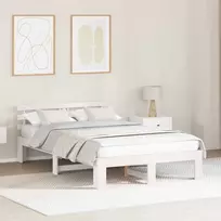 Lova Lovos rėmas Balta 140 x 190 cm Kietos pušies mediena