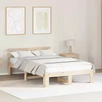 Lova Lovos rėmas Natūrali 140 x 190 cm Kietos pušies mediena
