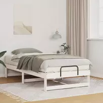 Lova Lovos rėmas Balta 90 x 190 cm Kietos pušies mediena