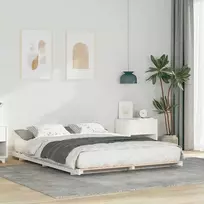 Lova Lovos rėmas Balta 150 x 200 cm Kietos pušies mediena