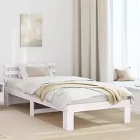 Lova Lovos rėmas Balta 90 x 200 cm Kietos pušies mediena