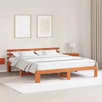 Lova Lovos rėmas Vaško ruda 200 x 200 cm Kietos pušies mediena