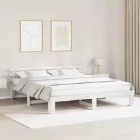 Lova Lovos rėmas Balta 180 x 200 cm Kietos pušies mediena