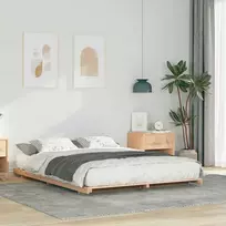 Lova Lovos rėmas Ruda 150 x 200 cm Kietos pušies mediena