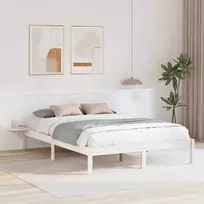 Lova Lovos rėmas Balta 150 x 200 cm Kietos pušies mediena