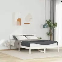 Lova Lovos rėmas Balta 150 x 200 cm Kietos pušies mediena