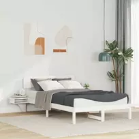 Lova Lovos rėmas Balta 140 x 190 cm Kietos pušies mediena