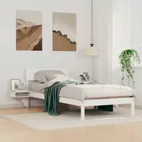 Lova Lovos rėmas Balta 90 x 200 cm Kietos pušies mediena