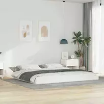 Lova Lovos rėmas Balta 200 x 220 cm Kietos pušies mediena
