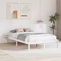 Lova Lovos rėmas Balta 120 x 190 cm Kietos pušies mediena