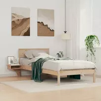 Lova Lovos rėmas Ruda 80 x 200 cm Kietos pušies mediena