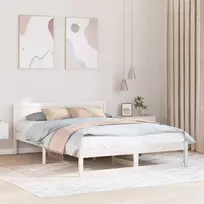 Lova Lovos rėmas Balta 150 x 200 cm Kietos pušies mediena