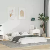 Lova Lovos rėmas Balta 140 x 190 cm Kietos pušies mediena